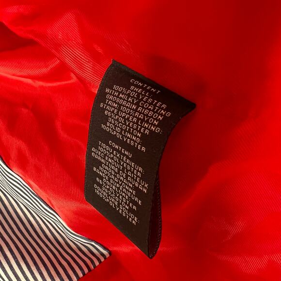 Vince Camuto Red Hooded Rain Jacket Coat Size Large - Picture 5 of 9